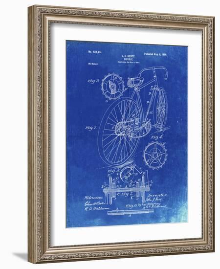 PP25 Faded Blueprint-Borders Cole-Framed Giclee Print