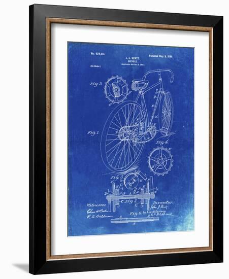 PP25 Faded Blueprint-Borders Cole-Framed Giclee Print