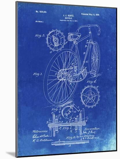 PP25 Faded Blueprint-Borders Cole-Mounted Giclee Print