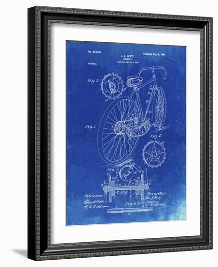 PP25 Faded Blueprint-Borders Cole-Framed Giclee Print