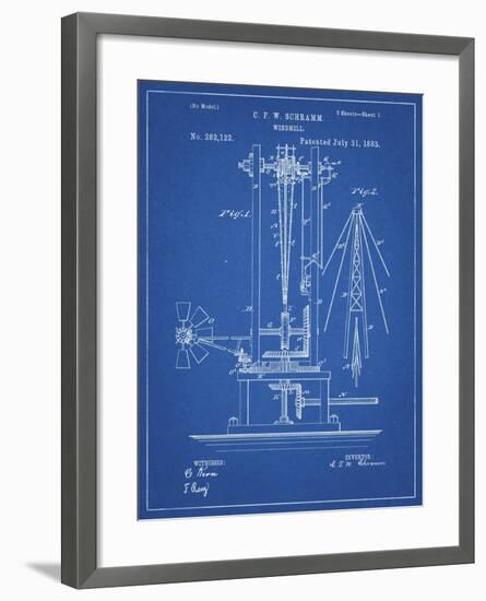 PP26 Blueprint-Borders Cole-Framed Giclee Print