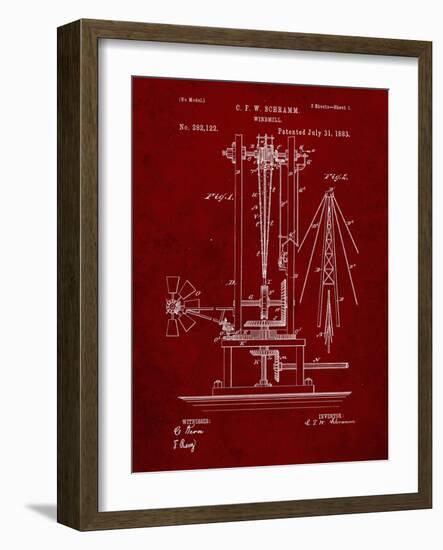 PP26 Burgundy-Borders Cole-Framed Giclee Print