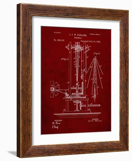 PP26 Burgundy-Borders Cole-Framed Giclee Print