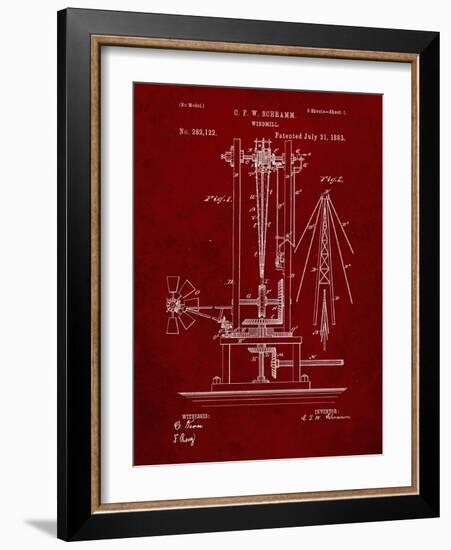 PP26 Burgundy-Borders Cole-Framed Giclee Print