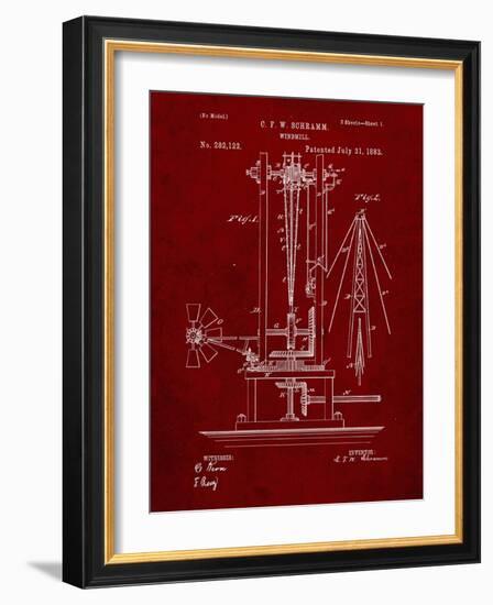 PP26 Burgundy-Borders Cole-Framed Giclee Print