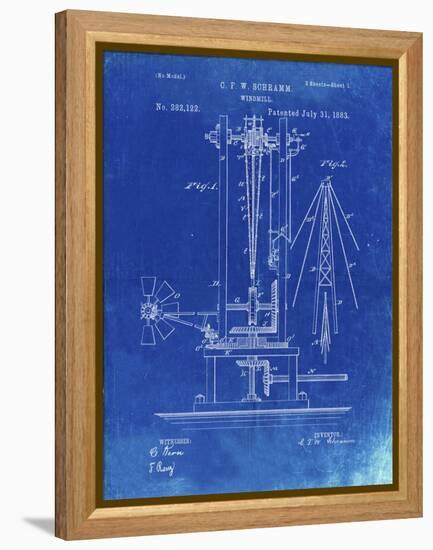 PP26 Faded Blueprint-Borders Cole-Framed Premier Image Canvas