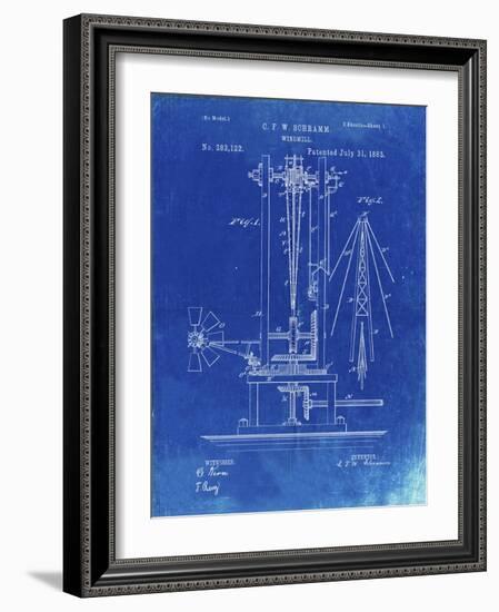 PP26 Faded Blueprint-Borders Cole-Framed Giclee Print