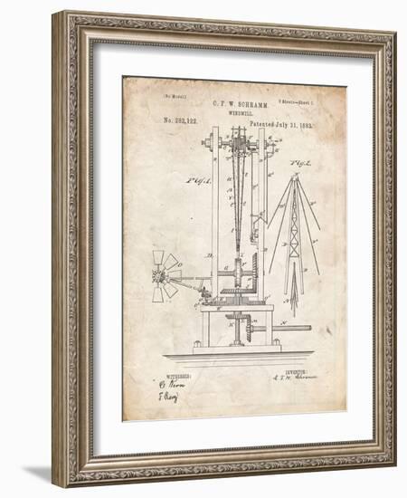 PP26 Vintage Parchment-Borders Cole-Framed Giclee Print