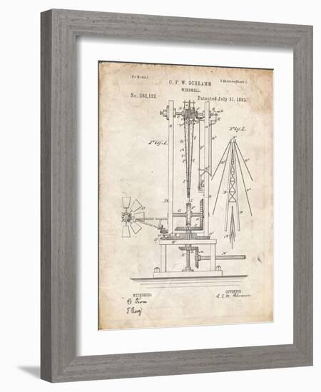 PP26 Vintage Parchment-Borders Cole-Framed Giclee Print