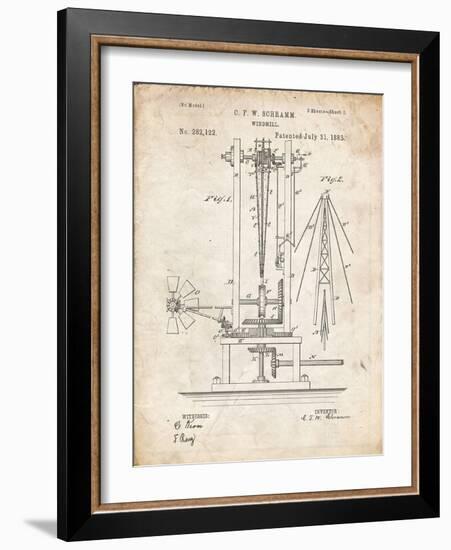 PP26 Vintage Parchment-Borders Cole-Framed Giclee Print