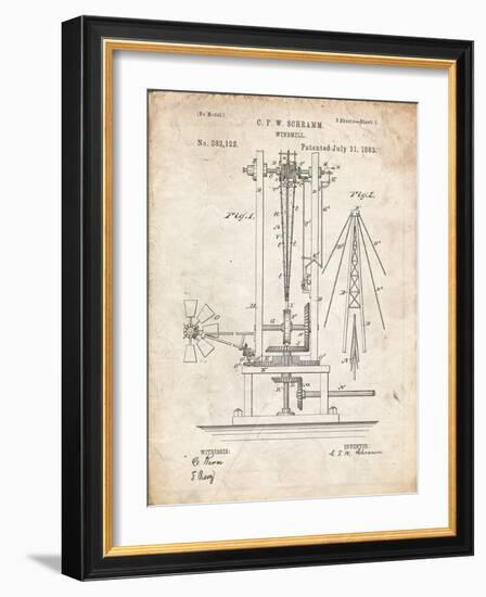 PP26 Vintage Parchment-Borders Cole-Framed Giclee Print