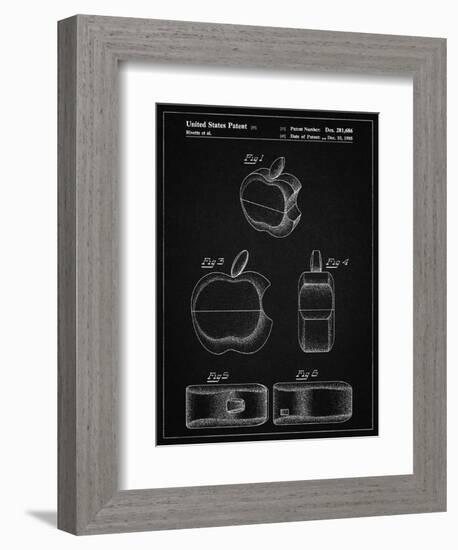 PP260-Vintage Black Apple Logo Flip Phone Patent Poster-Cole Borders-Framed Giclee Print