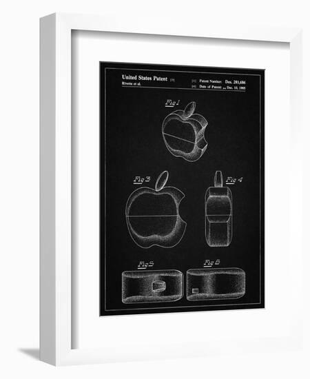 PP260-Vintage Black Apple Logo Flip Phone Patent Poster-Cole Borders-Framed Giclee Print