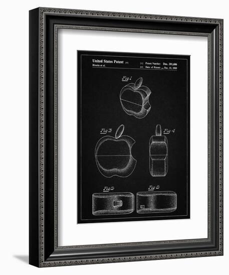 PP260-Vintage Black Apple Logo Flip Phone Patent Poster-Cole Borders-Framed Giclee Print