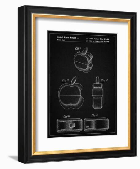 PP260-Vintage Black Apple Logo Flip Phone Patent Poster-Cole Borders-Framed Giclee Print