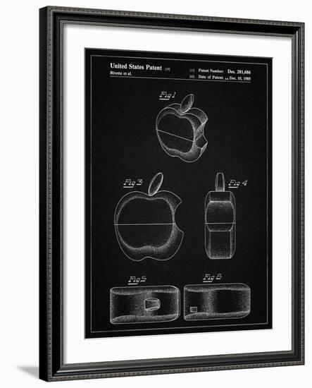 PP260-Vintage Black Apple Logo Flip Phone Patent Poster-Cole Borders-Framed Giclee Print