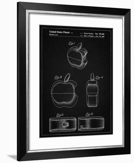 PP260-Vintage Black Apple Logo Flip Phone Patent Poster-Cole Borders-Framed Giclee Print