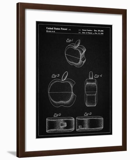 PP260-Vintage Black Apple Logo Flip Phone Patent Poster-Cole Borders-Framed Giclee Print
