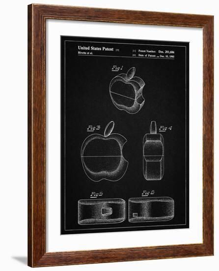 PP260-Vintage Black Apple Logo Flip Phone Patent Poster-Cole Borders-Framed Giclee Print