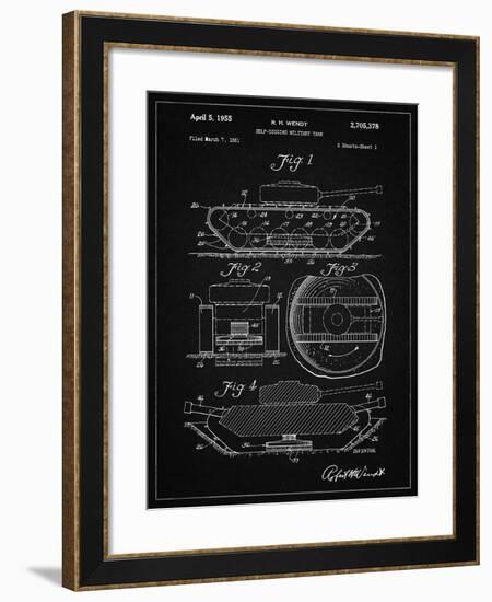 PP262-Vintage Black Military Self Digging Tank Patent Poster-Cole Borders-Framed Giclee Print