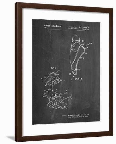 PP268-Chalkboard Ballet Shoe Patent Poster-Cole Borders-Framed Giclee Print