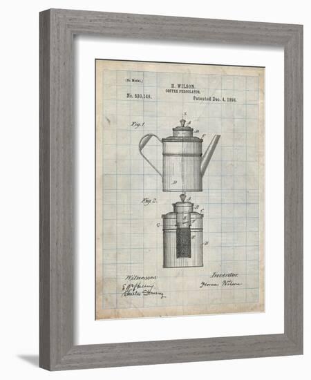 PP27 Antique Grid Parchment-Borders Cole-Framed Giclee Print