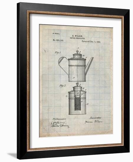 PP27 Antique Grid Parchment-Borders Cole-Framed Giclee Print