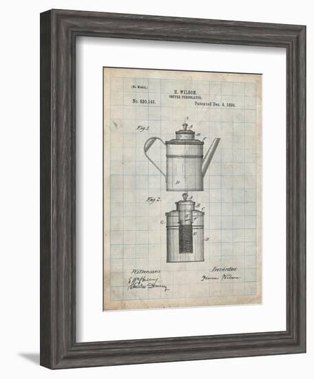 PP27 Antique Grid Parchment-Borders Cole-Framed Giclee Print