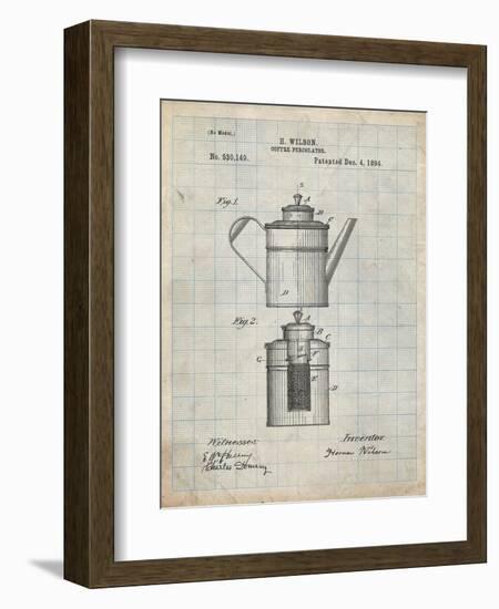 PP27 Antique Grid Parchment-Borders Cole-Framed Giclee Print