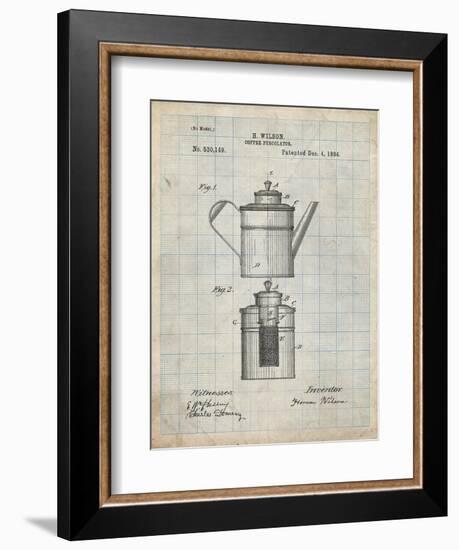 PP27 Antique Grid Parchment-Borders Cole-Framed Giclee Print