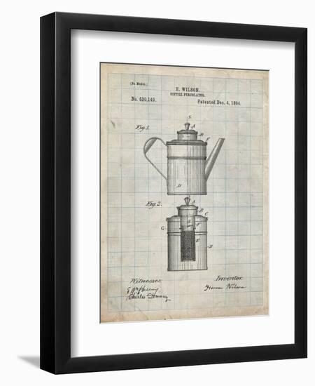 PP27 Antique Grid Parchment-Borders Cole-Framed Giclee Print