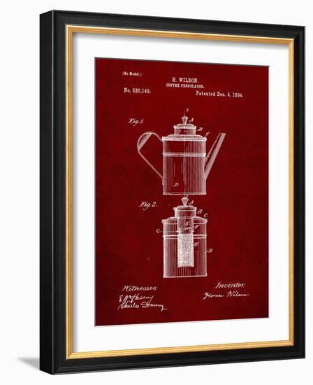 PP27 Burgundy-Borders Cole-Framed Giclee Print