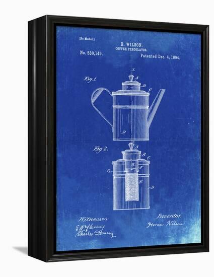 PP27 Faded Blueprint-Borders Cole-Framed Premier Image Canvas