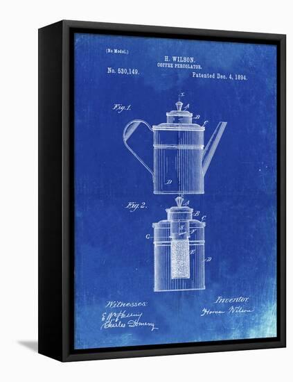 PP27 Faded Blueprint-Borders Cole-Framed Premier Image Canvas