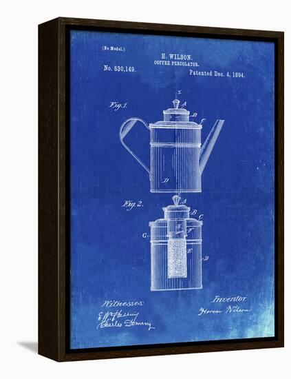 PP27 Faded Blueprint-Borders Cole-Framed Premier Image Canvas