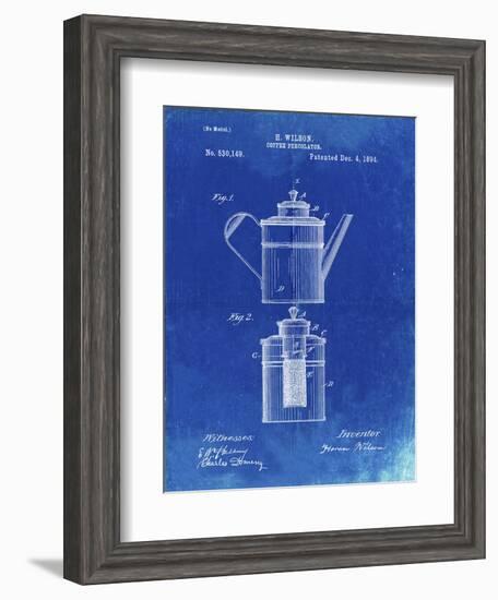 PP27 Faded Blueprint-Borders Cole-Framed Giclee Print