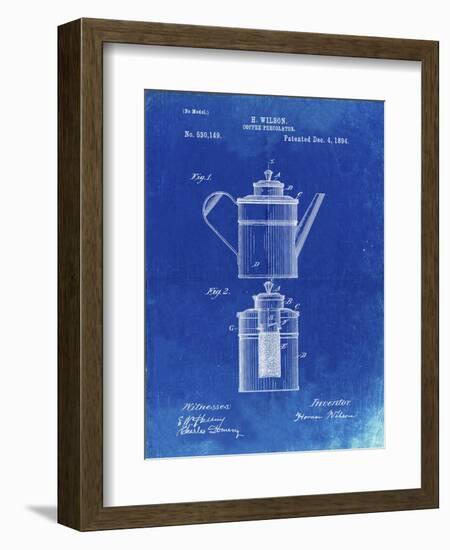 PP27 Faded Blueprint-Borders Cole-Framed Giclee Print