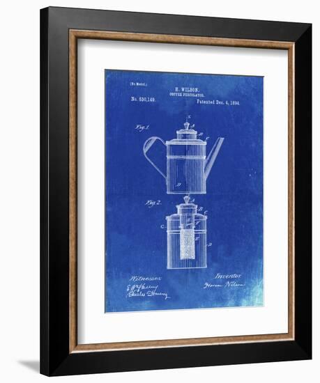 PP27 Faded Blueprint-Borders Cole-Framed Giclee Print