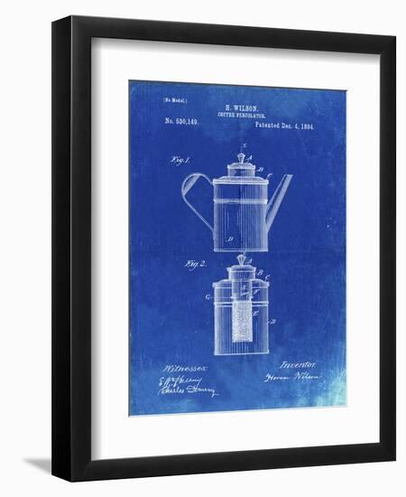 PP27 Faded Blueprint-Borders Cole-Framed Giclee Print