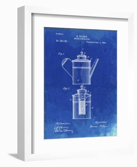 PP27 Faded Blueprint-Borders Cole-Framed Giclee Print