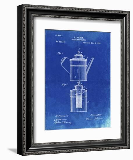 PP27 Faded Blueprint-Borders Cole-Framed Giclee Print