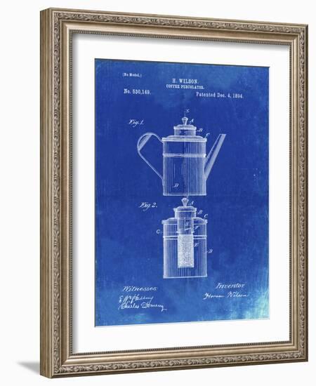 PP27 Faded Blueprint-Borders Cole-Framed Giclee Print