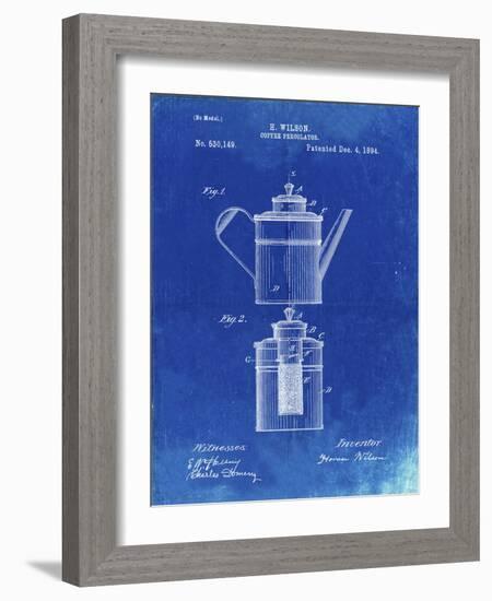 PP27 Faded Blueprint-Borders Cole-Framed Giclee Print