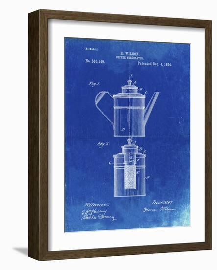 PP27 Faded Blueprint-Borders Cole-Framed Giclee Print