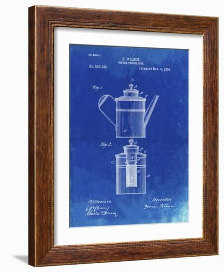 PP27 Faded Blueprint-Borders Cole-Framed Giclee Print