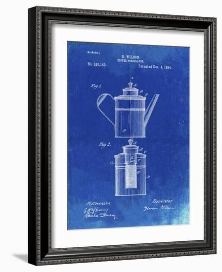 PP27 Faded Blueprint-Borders Cole-Framed Giclee Print