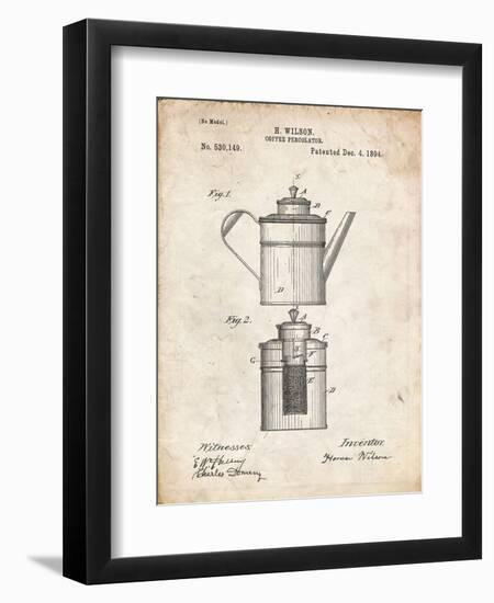 PP27 Vintage Parchment-Borders Cole-Framed Premium Giclee Print