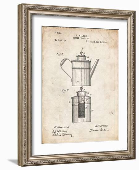 PP27 Vintage Parchment-Borders Cole-Framed Giclee Print