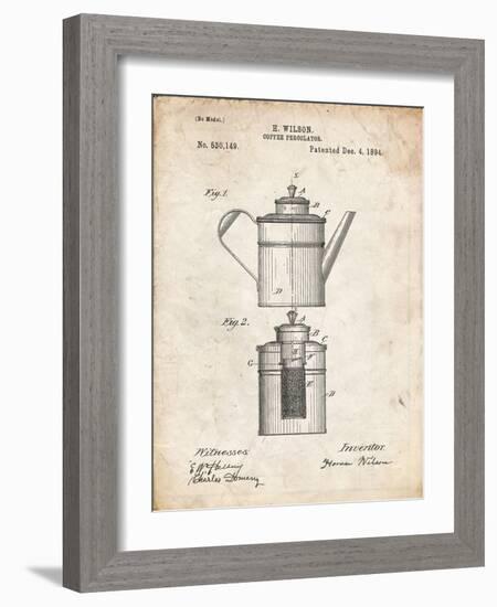 PP27 Vintage Parchment-Borders Cole-Framed Giclee Print