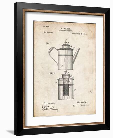 PP27 Vintage Parchment-Borders Cole-Framed Giclee Print